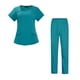 thumbnail image 4 of Conjuntos de uniformes de enfermera para mujer, uniforme de enfermera transpirable de verano para mujer, pantalones finos cómodos, ropa azul s Yinane Uniforme de mujer, 4 of 8
