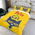 thumbnail image 3 of 3 Piece Comforter Cover Set For Pete the Cat Duvet Cover Sets Bedding Set Cute Super Soft For Teens Kids Bedroom Gifts,1 Duvet Cover with 2 Pillowcases Twin, 3 of 6