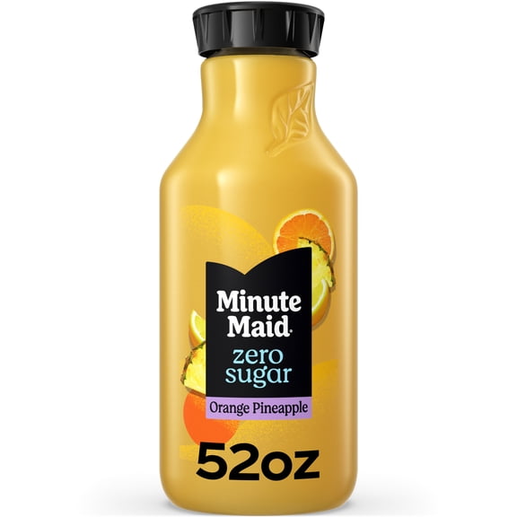 Minute Maid Zero Sugar Orange Pineapple Juice Drink Bottle, 52 fl oz