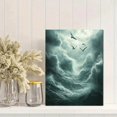 thumbnail image 2 of Qisvanset 12x16 Inch 2D Flat Framed Canvas Art, Bird Soar Stormy Cloud Moody Nature Serene Space Home Wall Decor, 2 of 5
