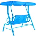 thumbnail image 2 of Costway Kids Patio Swing Chair Children Porch Bench Canopy 2 Person Yard Furniture blue, 2 of 10