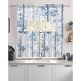 thumbnail image 2 of Blue Ombre Leaves Kitchen Curtains Sets 24 Inch Length with Valance, Gray Branches Forest Swag Valances and Tiers Curtain Set Drapes Swag Curtains for Living Room, Bathroom, Bedroom, Cafe, 2 of 6