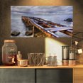 thumbnail image 1 of Old Rusty Pier in Cloudy Day - Seashore Photo Canvas Art Print, 1 of 3