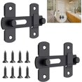 thumbnail image 1 of JM Juego de 2 (negro), pestillo de acero inoxidable, pestillo de puerta de granero negro mate, pestillos de puerta de seguridad resistentes de 2,76'' x 1,97'' JM, 1 of 5