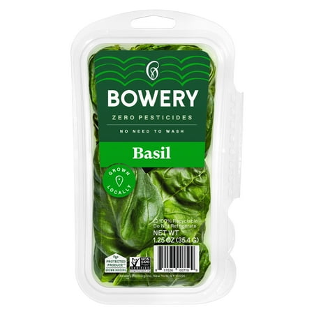 Bowery Farming Basil Pesticide-Free, Locally Grown Fresh Herbs, 1.25oz