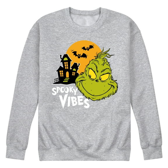 The Grinch  - Grinch Spooky Vibes  - Men's Crew Neck Fleece Pullover
