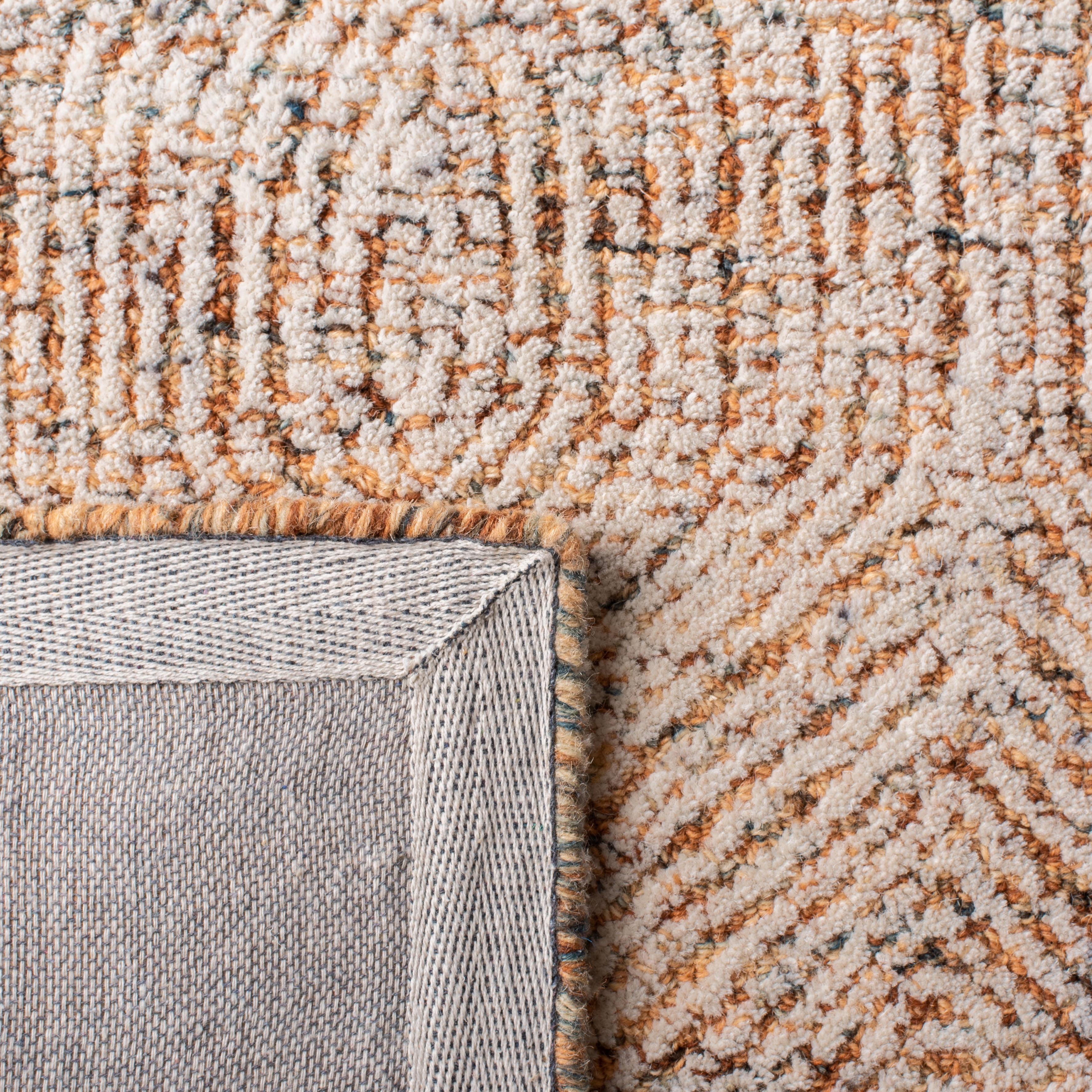 SAFAVIEH Abstract Caelestinus Ogee Wool Area Rug, Ivory/Rust, 10' x 14'