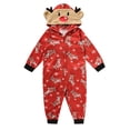 thumbnail image 4 of Viworld Christmas Family Matching Hoodie Pajamas Reindeer Romper Jumpsuit Zipper Pjs for Adult Kids Baby, 4 of 8