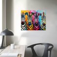 thumbnail image 4 of ONETECH Modern Wall Art for Living Room Colorful Zebra Pictures Wall Decor for Bedroom Office Framed Canvas Art Animal Painting for Walls Ready to Hang 20x16 Inch, 4 of 6