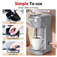 thumbnail image 6 of 2 in 1 Single Serve Coffee Maker for K Cup Pods & Ground Coffee, Mini K Cup Coffee Machine with 6 to 14 oz Brew Sizes, Single Cup Coffee Brewer with One-Press Fast Brewing, Reusable Filters,Grey, 6 of 9