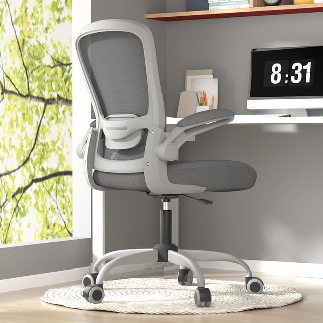 Office Chair Ergonomic Desk Chair with Adjustable Lumbar Support & Seat Height Back Mesh Computer Chair with Flip-up Armrests Task Chairs (Modern Amethyst)