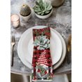 thumbnail image 2 of Red Plaid Gnomes Christmas Cloth Napkins Set of 8 Reusable Dinner Napkins, Xmas Balls Tree Snowflake Cocktail Napkin Washable Table Napkins for Wedding/Holiday Party/Baby Shower 20"x20", 2 of 7