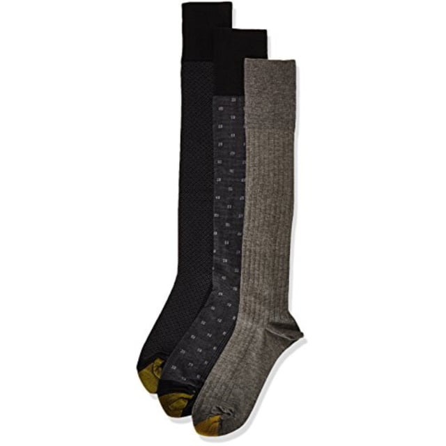 GOLDTOE gold toe men's over the calf dress socks, 3 pairs, black