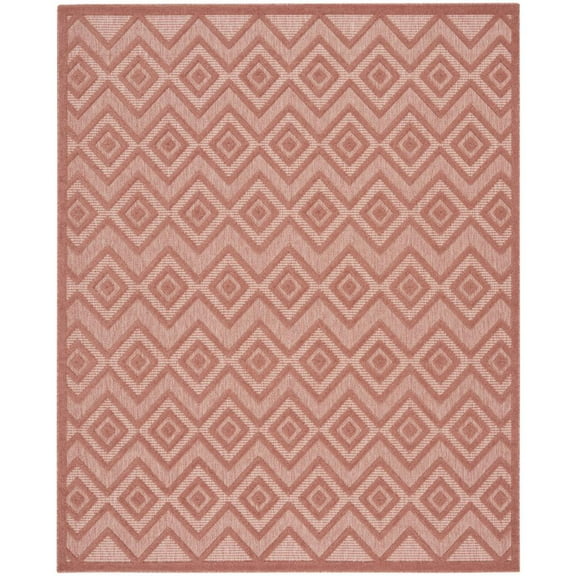 HomeRoots 7' X 10' Orange Geometric Flatweave Area Rug