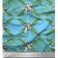 thumbnail image 1 of Soimoi Blue Moss Georgette Fabric Pine & Leaves Decor Fabric Printed Yard 44 Inch Wide, 1 of 3