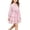 Pink, variant on Auroural Girls Long Sleeve Shirt Dress Lapel Button Tiered Ruffle Dress Waist Casual Kids Outfit
