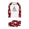 thumbnail image 3 of Odeerbi Christmas Pajamas for Family Holiday Long Sleeve Family Christmas Pajamas Matching Sets Dad Christmas Plaid Printed Blouse Tops + Pants Sleepwear Family Matching PJs Set Red, 3 of 5