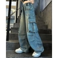 thumbnail image 6 of Baggy Jeans for Kids Wide Leg Jeans Wide Leg Denim Pants with Pocket Cargo Pants Kids 4-5 Years, 6 of 8