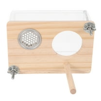 OUNONA Wooden Bird Nest Box For Parakeets Breeding House Comfortable Habitat Indoor Decoration Wooden Small Nesting Box