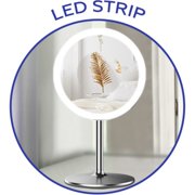 Impressions Vanity Luxe Tabletop Tri Tone LED Makeup Mirror with 10x Magnification (Silver)
