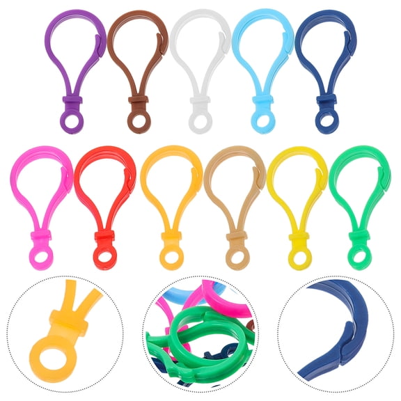 Luxshiny 120Pcs Vibrant Plastic Lobster Clasp Hooks for Keychains Backpack and DIY Projects