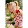 thumbnail image 3 of Aideaone Toddler Girls Summer Outfit 2 Piece Ruffle Sleeveless Shirts Tops Shorts Set Clothes for Baby Girl Sizes 2T-5T, 3 of 5