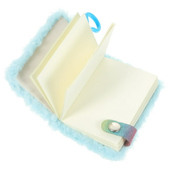 GOOHOCHY Plush Diary Delicate Notebook Travel Student 10X7.5X1.5CM Blue