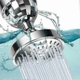 thumbnail image 2 of Round Solar Powered Shower Head, 4 Inch High Pressure Shower Head, Waterfall Shower Head, Anti Limescale Chrome for Bathroom, 2 of 4
