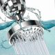 thumbnail image 2 of Round Solar Powered Shower Head, 4 Inch High Pressure Shower Head, Waterfall Shower Head, Anti Limescale Chrome for Bathroom, 2 of 4