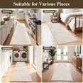 thumbnail image 4 of MeyJey 2'x6' Runner Rug for Hallways, Non Slip Modern Jacquard Textured Rugs Soft Geometric Rug for Entryway Bathroom Laundry Dorm, Beige, 4 of 15