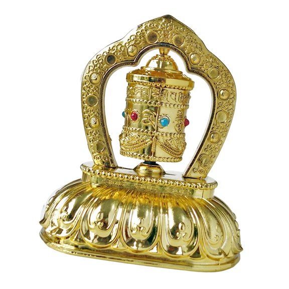Rueda de oración budista Fengshui, salpicadero , escritorio, adorno de escritura, accesorios para ventana de oficina, decoración de Hugo Oración budista tibetana