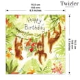 thumbnail image 3 of Twizler Happy Birthday Card with Cute Monkeys - Childrens Birthday Card for Girls or Boys - Kids Birthday Greeting Card for Her or Him, 3 of 5