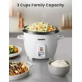 thumbnail image 6 of COMFEE' Rice Cooker, 6-Cup Cooked/3-Cup Uncooked, Removable Non-Stick Bowl, White, New, 6 of 9