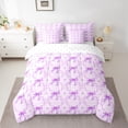 thumbnail image 3 of Manfei Dreamy Purple Bowknot 7-Piece Bedding Comforter Set for Girls, Fairy Tale Princess King Bedding Sets, Kawaii Cute Cartoon Reversible Bed Sheets, Luxury Bedroom Decor, 3 of 8