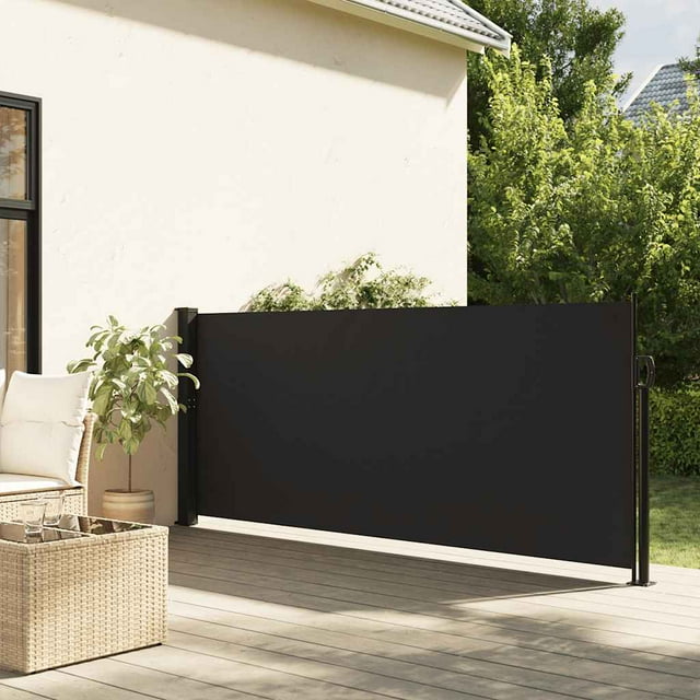 vidaXL Auvent Latéral Rétractable Noir 100x500 cm