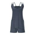thumbnail image 4 of Backless Tennis Dress with Under Shorts & Pockets - Womens Athletic Sleeveless Scoop Neck Hollow-out Strap Mini Dress (L, Dark Blue), 4 of 6