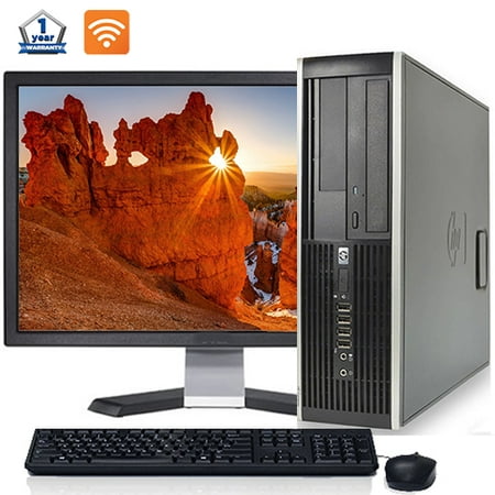 HP Desktop Computer Bundle Intel Processor 4GB RAM 250GB HD DVD Wifi Bluetooth Windows 10 and a 19" LCD Monitor with Keyboard and Mouse - Refurbished