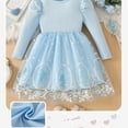 thumbnail image 4 of Frnrwgo Kids Girls Tutu Dress, Mesh Long Sleeve Round Neck Dress，Fashionable Graphic Princess Gown for Spring Summer, 4 of 7