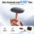 thumbnail image 3 of Open Ear Bluetooth Earbuds, Wireless Earbuds 48H Playtime IPX5 Water Resistance, Touch Control, LED Display, Slim Charging Case, AI Translation in 144 Languages, Real-Time Translator, 3 of 9