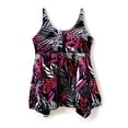 thumbnail image 4 of Swim 365 Women's Plus Size Longer-Length Handkerchief Hem Tankini Top, 4 of 6