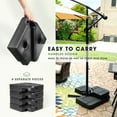 thumbnail image 6 of Scafild | 4-Piece Plastic Heavy Duty Water & Sand Filled Outdoor Offset Patio Umbrella Base-185lbs - Black, 6 of 6