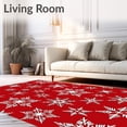 thumbnail image 2 of ODIKA 6'x9' Machine Washable Non-Slip Area Rug, Frosty Dreams Enchanting Seasonal Hearth Adornment High Traffic Rug with Pad, Red, 502122, 2 of 8
