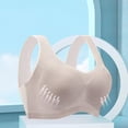 thumbnail image 6 of VISALY Wireless Bras Full Coverage Bras 3Pc Seamless Bras Mesh Cup Soft Bras for Women No Underwire with Support and Lift Plus Size Bras Breathable Bras Everyday Bras for Women Khaki M, 6 of 8