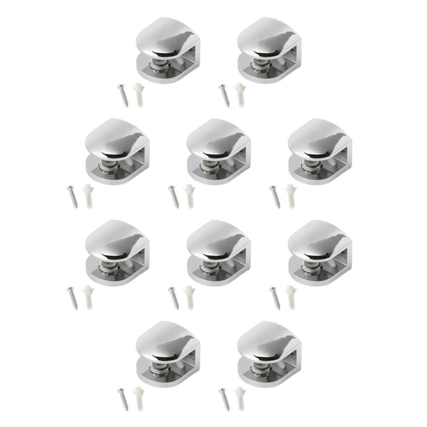 Cateissary Estante de vidrio fundido a presión galvanizado moderno gabinete a prueba de humedad vitrina abrazadera soporte Hardware 8-10mm 8-10 mm 10piezas