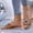 Brown, variant on Eltusu Women Flat Slide Sandals, PU Open Toe Beach Slip On Summer Shoes Black Size 6