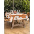 thumbnail image 3 of Outdoor Tablecloths with Umbrella Hole & Zipper, Tropical Leaves 60 x102 Inch Rectangle Tablecloths, Summer Plants Natural Rustic Orange Waterproof Table Cloth, Patio/Pool/Picnic Table Covers, 3 of 8