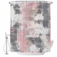 thumbnail image 2 of Shower Curtains for Bathroom, Pink Grey Abstract Waterproof Fabric Shower Curtain, Modern Minimalist Smear Art Decorative Bathroom Curtain for Bathtub, 36"x72", No Hooks Included, 2 of 9