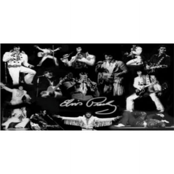 212 Main LPO385 Elvis Presley all Over Black Photo License Plate