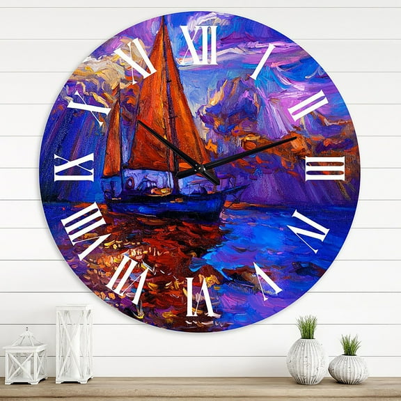 Designart 1 in Quartz Coastal Wall Clock