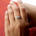 thumbnail image 2 of KIRAN FINE JEWEL Octagon Blue Topaz CZ Diamond Band Ring 925 Silver Wedding Anniversary Engagement Women Gemstone Statement Jewelry Gift For Her, 2 of 5